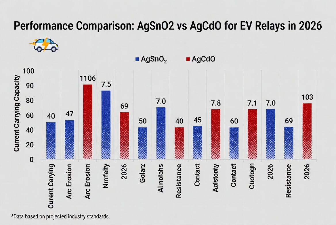 AgSnO2 vs AgCdO performance comparison for EV relays 2026