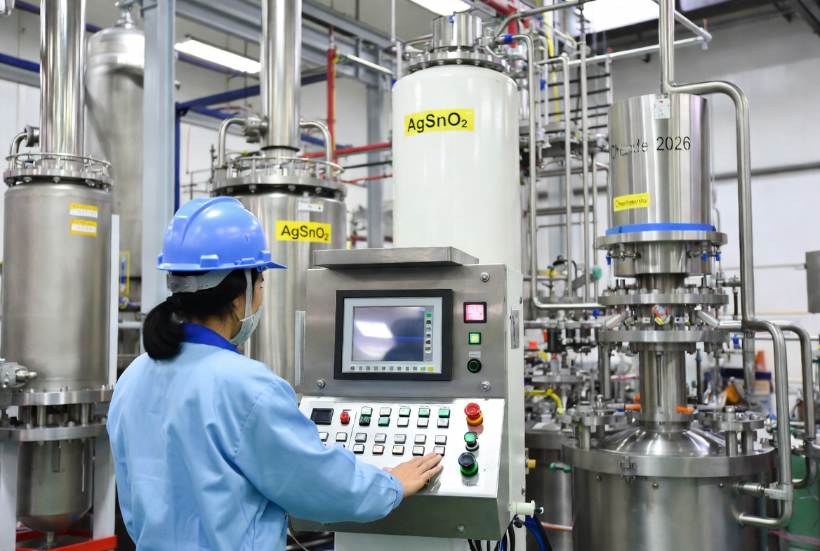 AgSnO2 contacts production process in Chende factory 2026