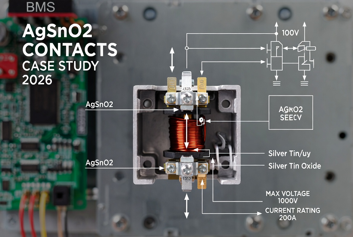 AgSnO2 silver tin oxide contacts in EV high-voltage relay BMS case study 2026