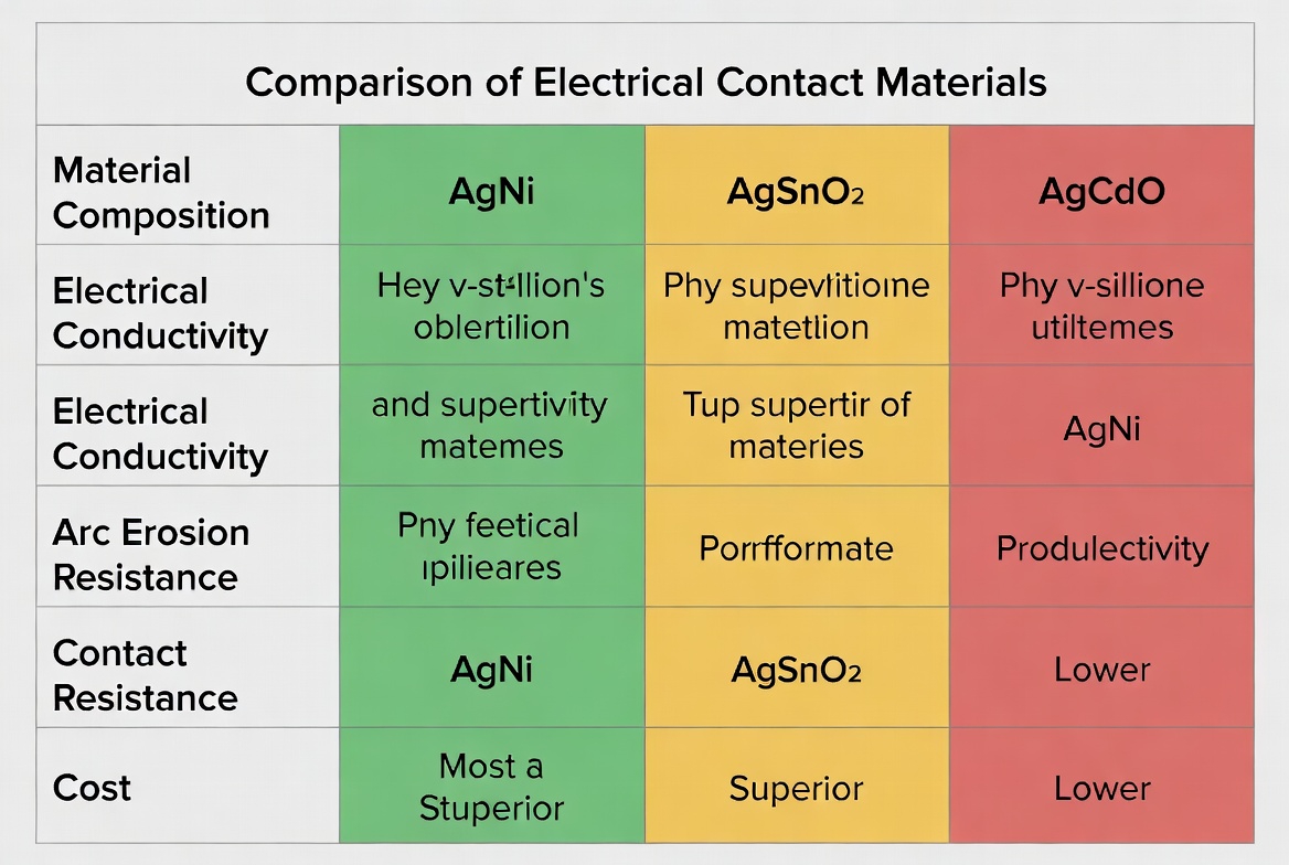 AgNi contacts vs AgSnO2 AgCdO comparison 2026