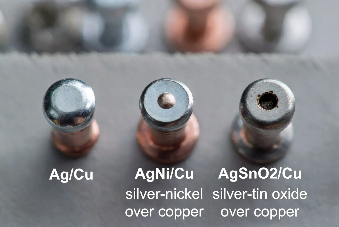 Bimetal rivets materials Ag/Cu AgNi/Cu AgSnO2/Cu comparison 2026