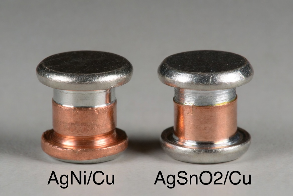Bimetal rivets materials for relays AgNi/Cu AgSnO2/Cu comparison 2026