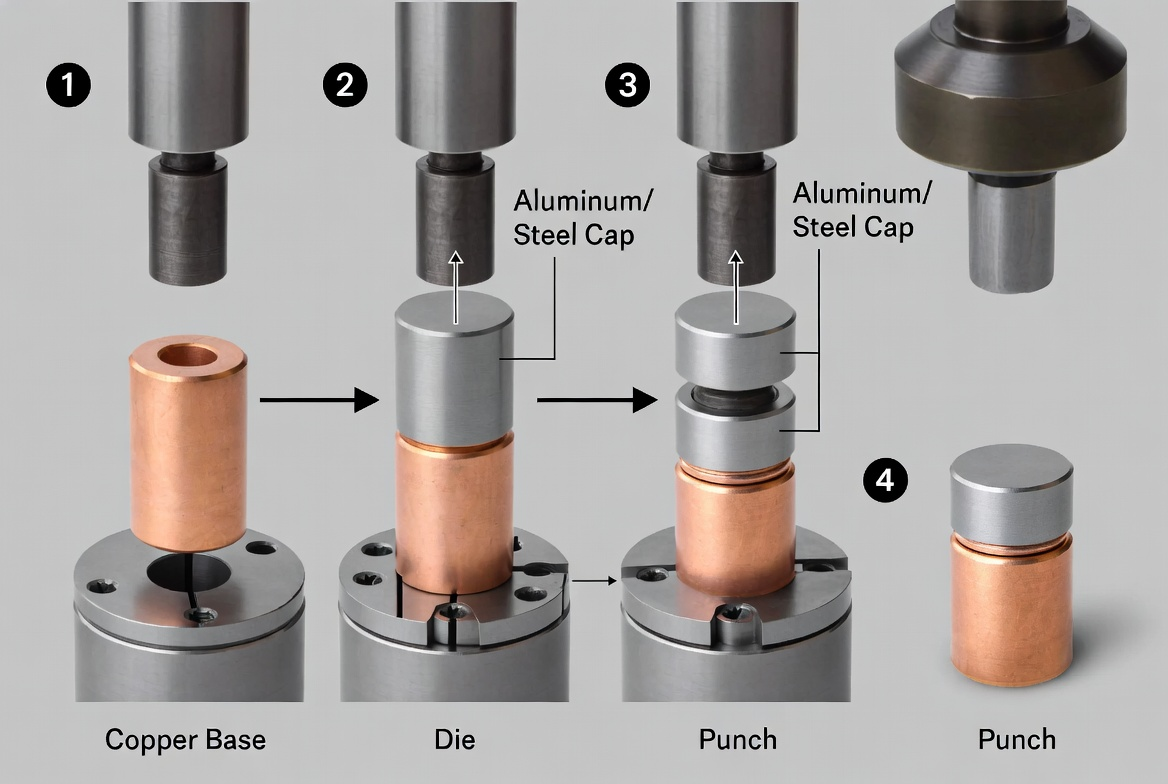 Cold heading process for copper base in bimetal rivets 2026