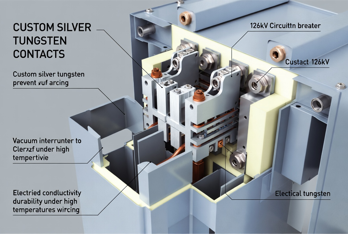Custom silver tungsten contacts in 126kV breaker case study 2026