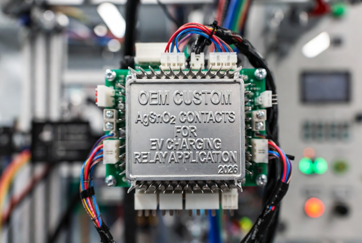 OEM custom AgSnO2 contacts in EV charging relay application 2026