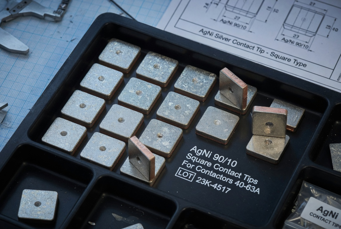 Square AgNi Silver Contact Tips for Contactors
