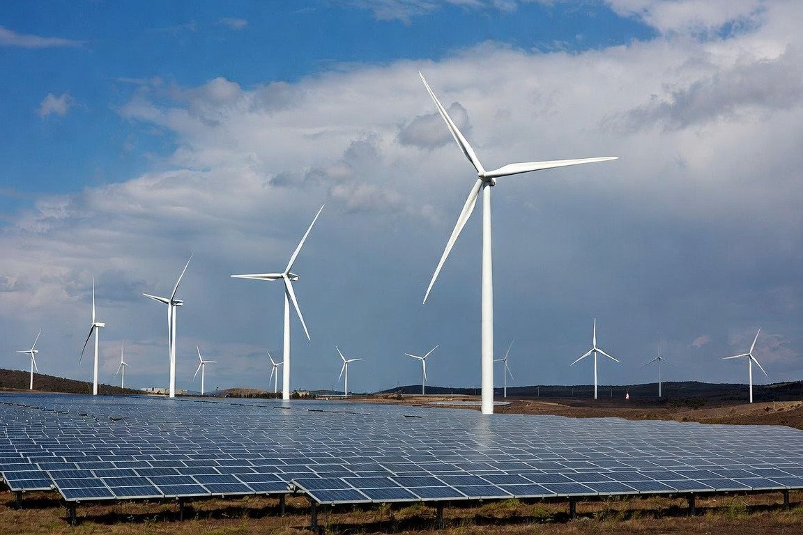 Solar and wind clean renewable energy landscape